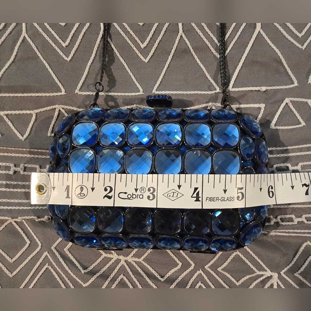 Womens Small Blue Rhinestone Purse - Picture 2 of 6